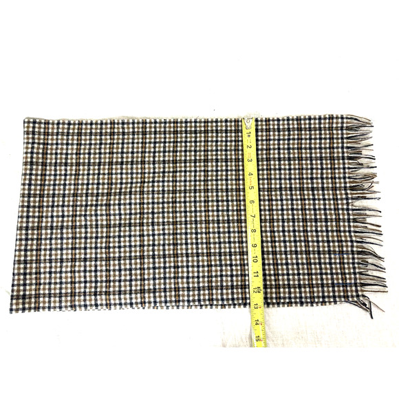 Pendleton Wool Scarf Brown Black Plaid 48"x13" - Picture 7 of 7